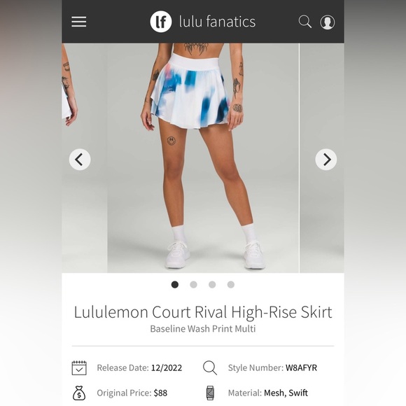 Lululemon Court Rival High Rise Skort Women’s Size 14 - Picture 1 of 10